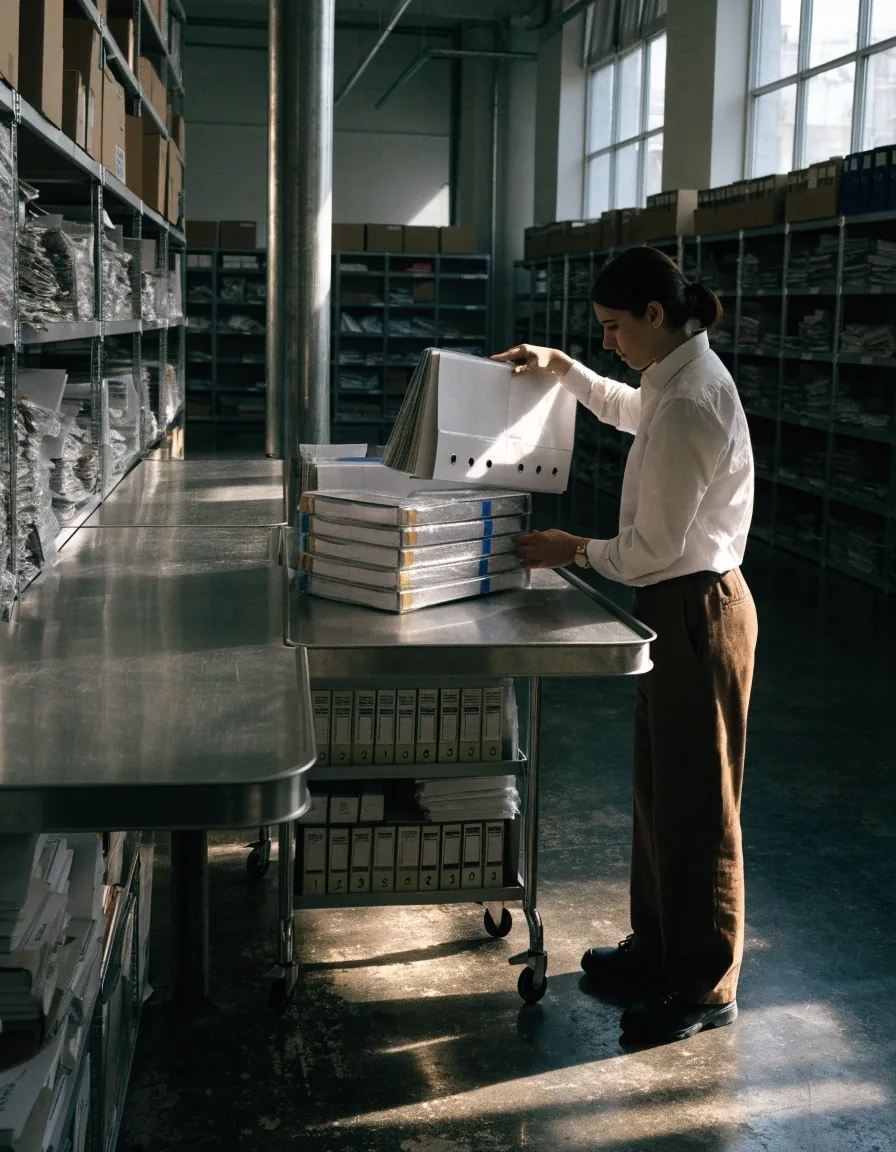 A person drafting a formal written statement by hand at a clean desk